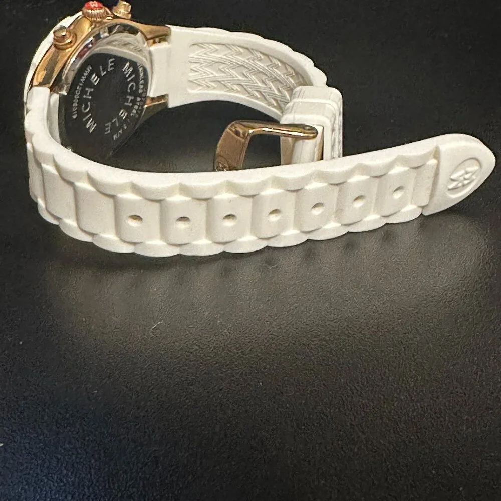 Michele Tahitian Jelly Bean Watch - White (MWW12D000015) - BRAND NEW BATTERY - Picture 12 of 14
